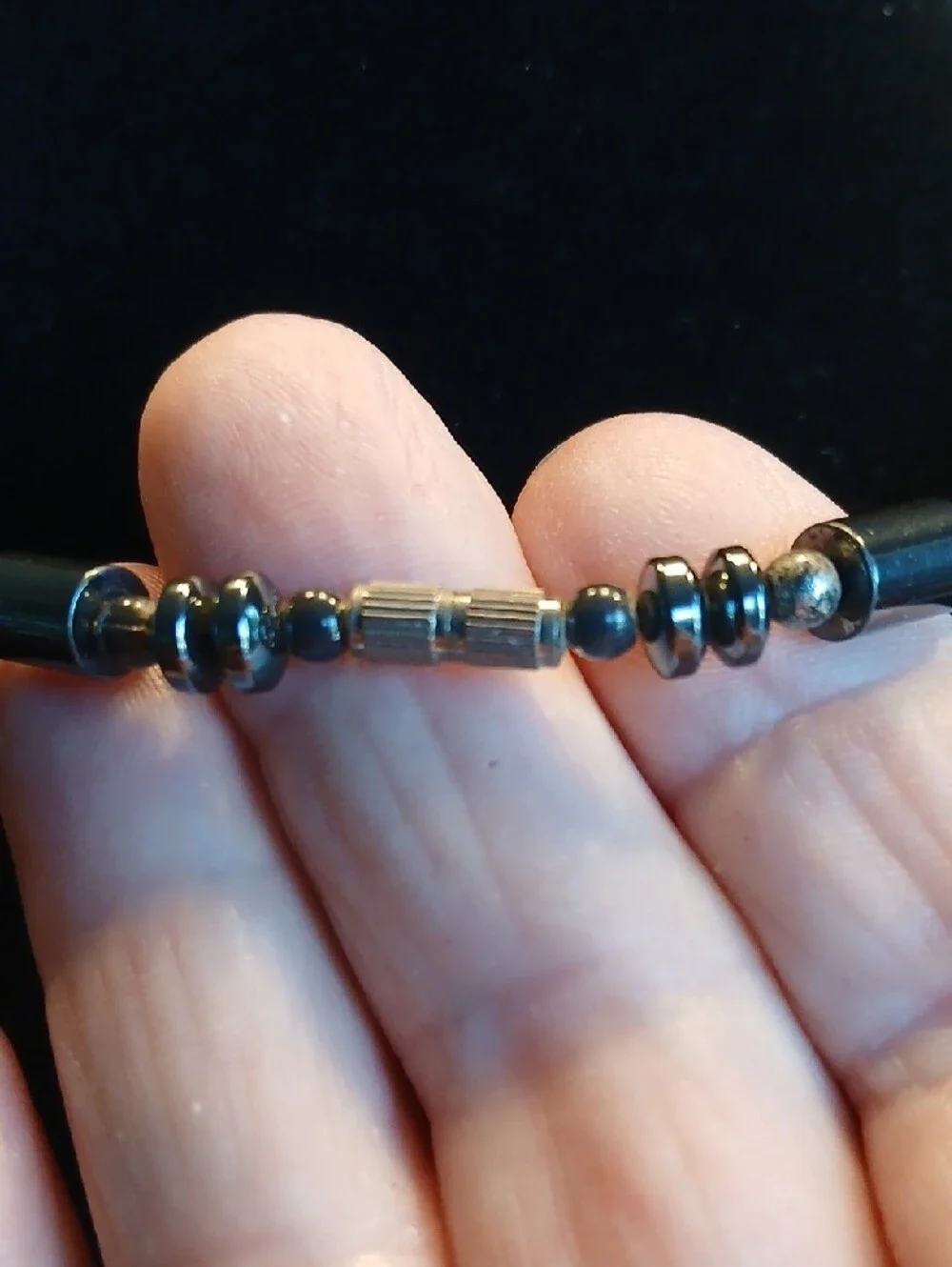 Classic Hematite Beaded Choker Necklace - Unisex Jewelry